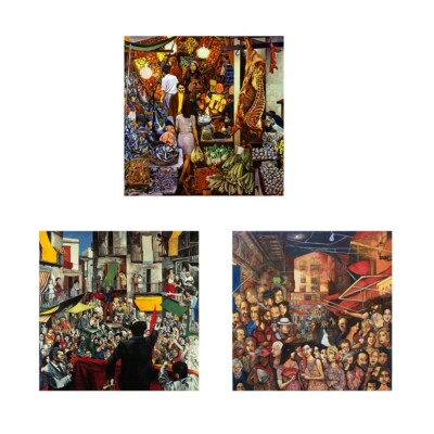Renato Guttuso La Vucciria Art Poster Print Canvas 24x24 Living Room