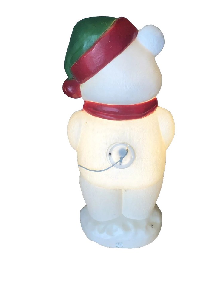 Vintage General Foam Plastics White Teddy Bear Christmas Blow Mold eBay