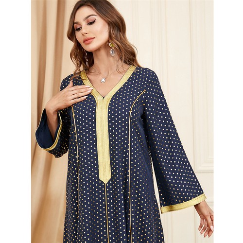 Muslim Floral Kaftan Islamic Women Maxi Dress Ramadan Dubai Caftan Moroccan Gown - Picture 190 of 216