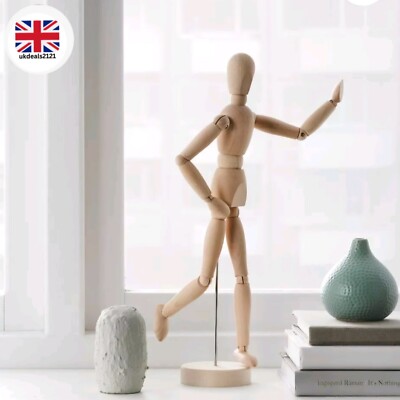 IKEA GESTALTA Künstlerpuppe aus Holz 33 cm Zeichnung Modell Figur NEU UK