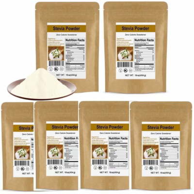 Pure Natural Stevia Powder Extract Sweetener Sweet Leaf Sugar Substitute 0 Cal