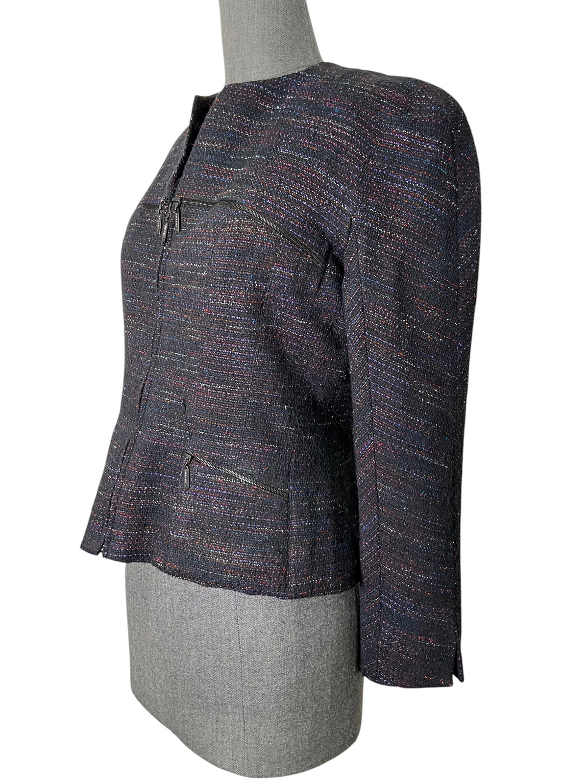 Giacca CHANEL 02A con dettagli zip taglia 40