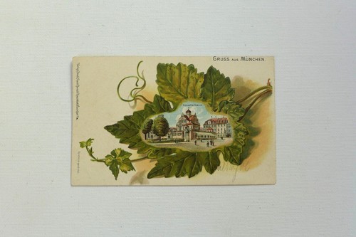 Alt AK Post Ansichtskarte Gruss aus München Klee Blatt Litho Ahorn Künstlerhaus