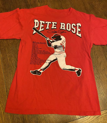 Pete Rose Gift For Fans Red T-Shirt Cotton Full Size Unisex