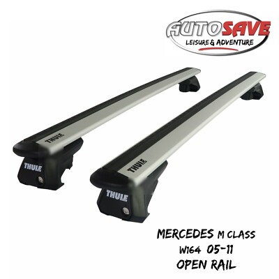Thule Alu WingBar Evo Silver Roof Bars fit Mercedes M Class W164 05-11 Open Rail