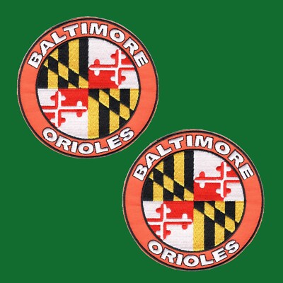 LOTS 2pcs  Baltmore Orioles  Iron On Embroidered Badge Patch Applique 4''