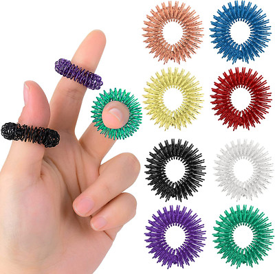 8 Stück Massageringe Set, Finger Massage Ring Akupressurring, Akupressur Ringe M