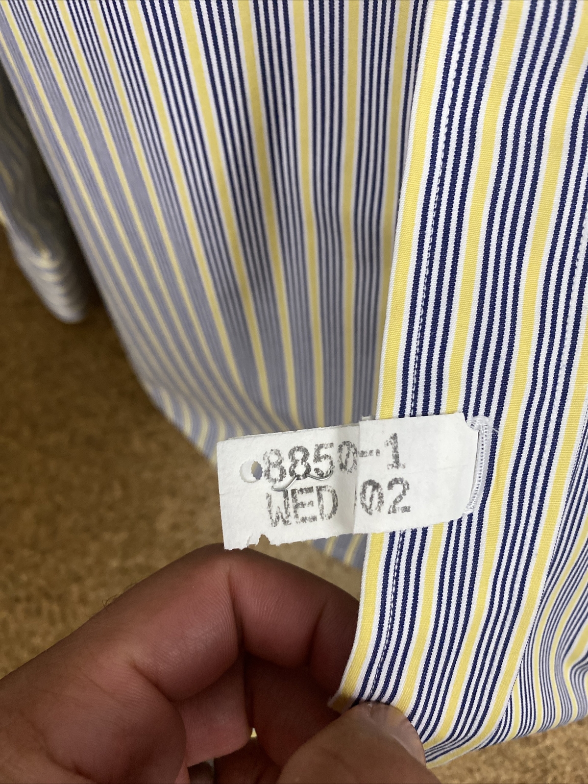 Polo Ralph Lauren Camicia Bottone A RIGHE GIALLE MANICHE LUNGHE taglia L su misura PONY