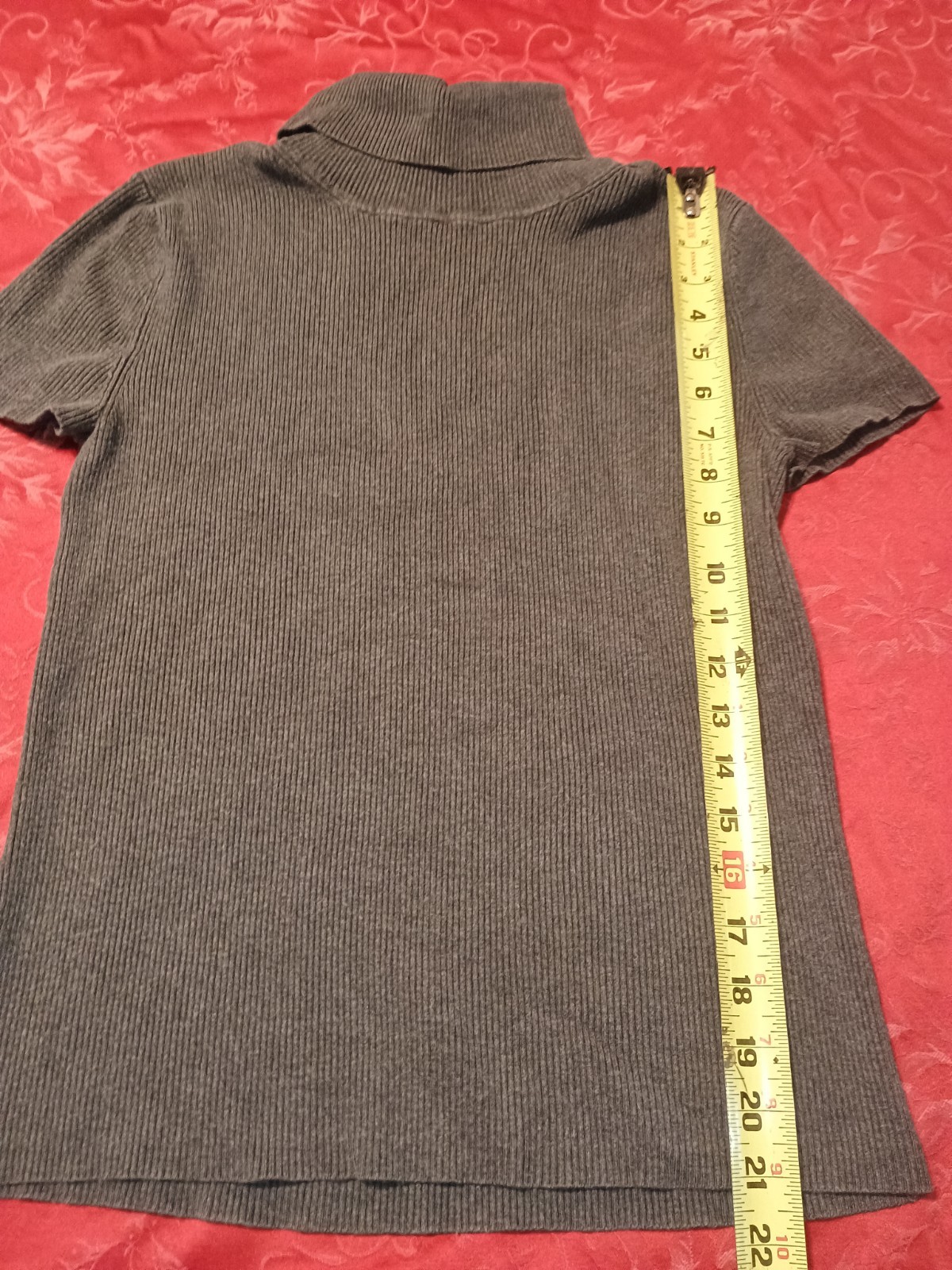 grace elements short sleeve grey Turtle Neck Medi… - image 2