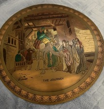 Vintage El Shami The Journey Egyptian Copper Wall Plaque Camel Scene