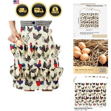 Egg Apron, 15 Pockets Durable Canvas Egg Collecting Holding Apron Gathering f...