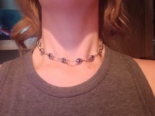 Sterling Necklace With Sapphire And Pearl Bea...