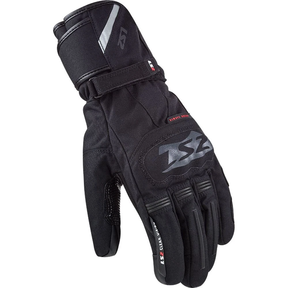 LS2 Snow Motorcycle Motorbike Textile Gloves Black