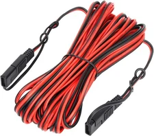 12V SAE to 2 Pin Power Connector Plug,12 Foot Quick Disconnect black 