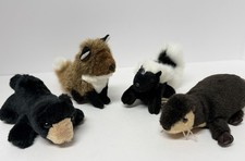 Folkmanis Mini Fox Bear Skunk Otter Finger Hand Puppets Plush 4pc EUC