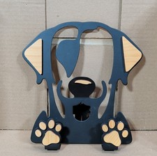 New 30 Watt Dog Shaped Wall Mounted leash Holder Black  Light Wood Matte Metal