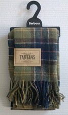 Barbour Scarf Classic Tartan Plaid 100 Lambswool Approx 70" x 10  New With Tags