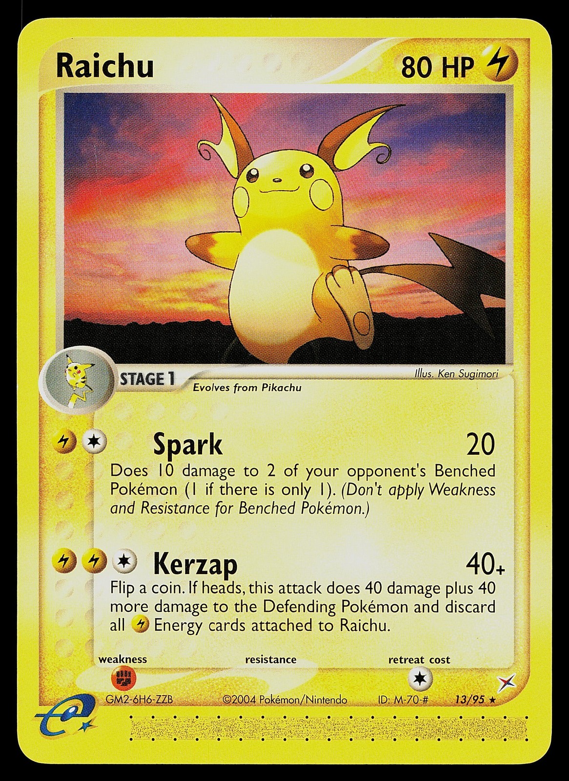 Pokemon Card - Raichu Team Magma vs Team Aqua 13/95 Rare