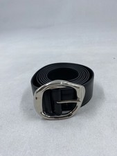 Alexander McQueen Black Leather Belt Length 67"
