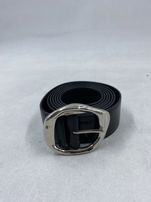 Alexander McQueen Black Leather Belt Length 67''