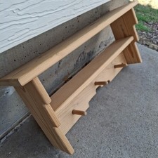 Solid Wood Shelf Wall Mounted With Pegs 24 11 5"