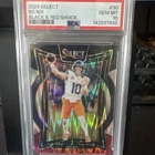 2024 Panini Select - Concourse Bo Nix #30 Black & Red Shock Prizm (RC)