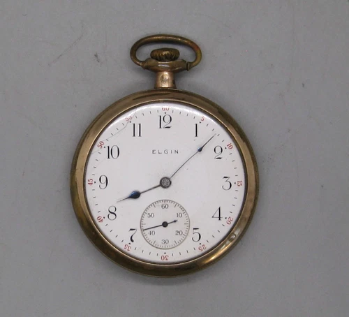 Antique 1911 Elgin 20 Years Gold Pocket Watch Model 7 Grade 387 17j Size 16