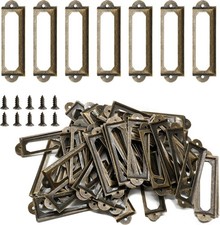 50Pcs Metal Library Label Holders, File Cabinet Antique Bronze, 60x17mm