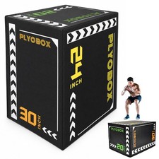 3-in-1 Foam Plyometric Jump Box, 20/24/30 Inc...