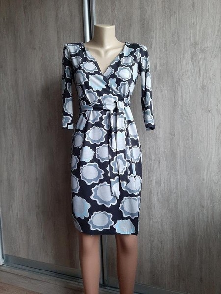 Women Diane Von Furstenberg Dress Multicolor Silk #39FD