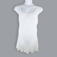 Vintage Frederick's of Hollywood Chemise Large White Lingerie Bridal Bow Sheer
