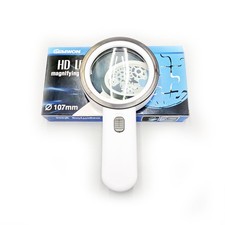 30X Jumbo Handheld Magnifying Glass w/ 12 Bright LED Light Illuminated Magnifier