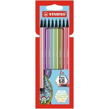 Premium Fibre-Tip Pen - STABILO Pen 68 - Pack of 8 - Assorted Colours