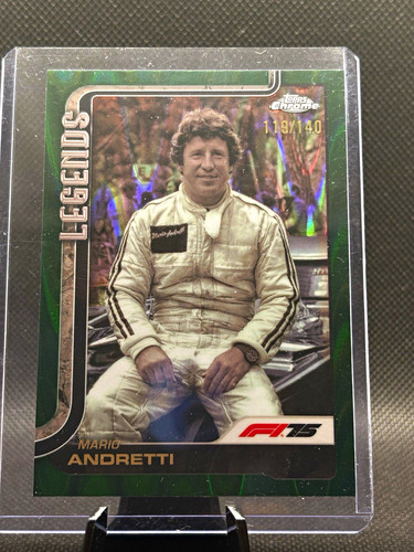 Mario Andretti [Green RayWave Refractor] #161 2025 Topps Chrome Formula 1 card