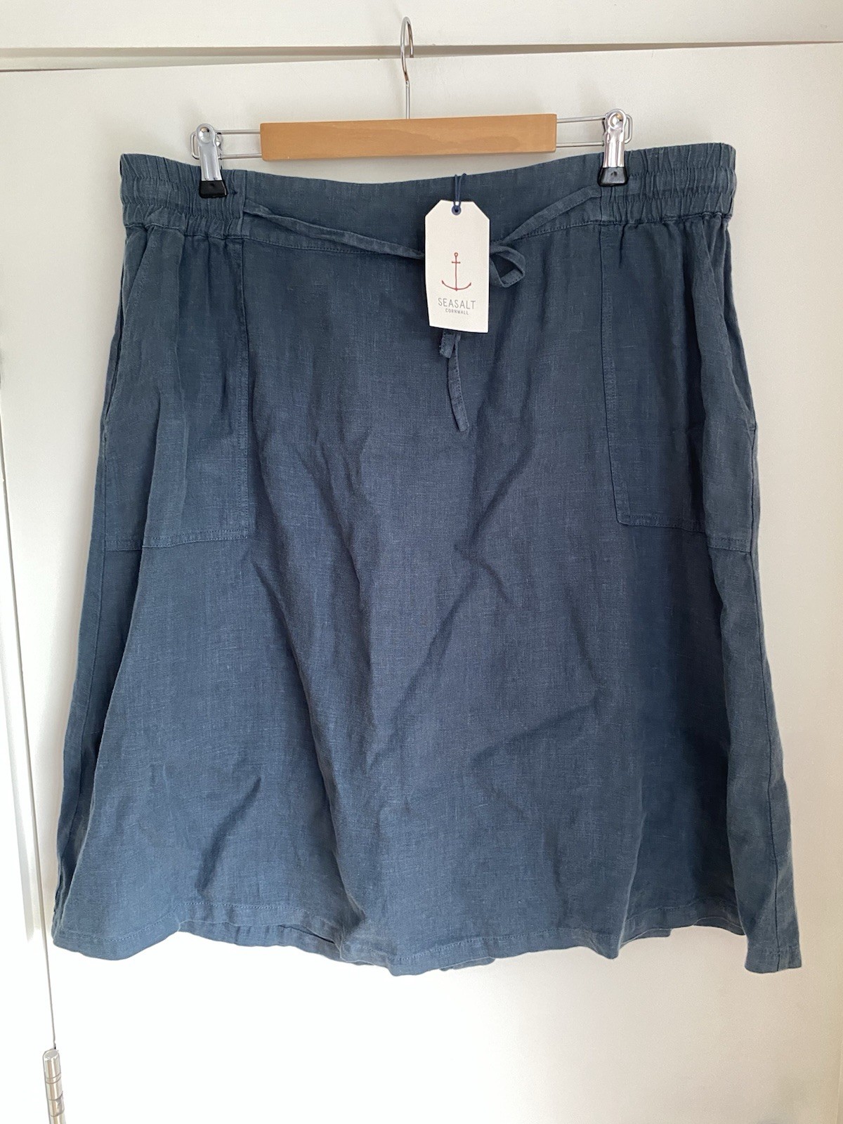 Seasalt Women's Regular Pepper Moth Linen Skirt Pool Size UK 22 Bnwt Knee Length