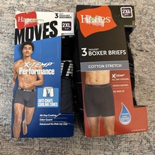 Hanes, Men's 6 Pairs X-Temp Comfort Cool Boxer Briefs, Regular Length 2XL/2XG