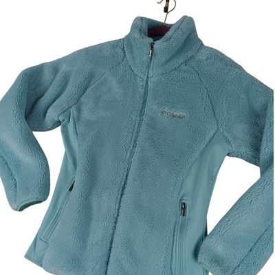 Columbia Benton Springs Fleece Performance Jacket Womens Medium Light Teal Blue 