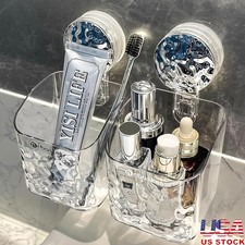 Suction Cup Toothbrush Holder Wall Mounted Organizer Waterproof Bathroom Kitchen