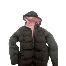 Faded Glory Puffer Jacket Kids XL 14-16 Black Excellent Fleece Lined Quilted