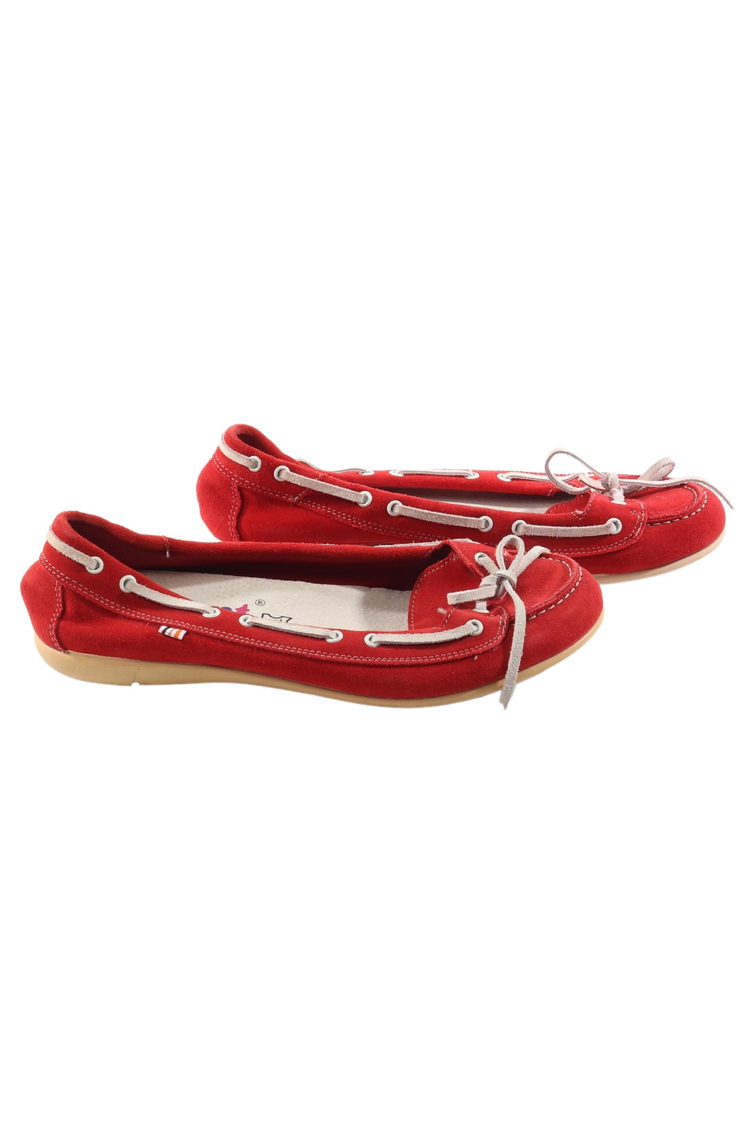 Vivant Damen Slipper Rot Wildleder Mokassin-Optik Gr. 37 Freizeit Schuhe