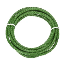 Braided Leather Cord, 5mmx2m Round Faux Leather Bolo String, Grass Green