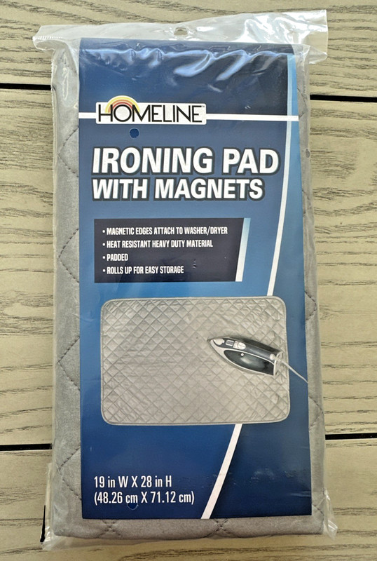 NEW Home Line Gray Ironing Pad w Magnets Padded Take Anywhere Heat Resistant NIP