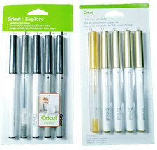 Cricut Explore Pen Set Lot Black 5 Pack  Gold 5 Pack Multi Tip Sizes DIY Cards