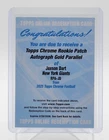 JAXSON DART 2025 TOPPS CHROME RPA ROOKIE PATCH GOLD GIANTS RC AUTO /50