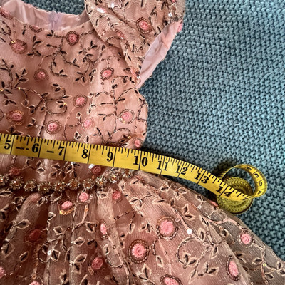 david charles pink dress David Charles Girls Pink Peach Dress Bow Sequin Elegant Formal Great  Condition 4