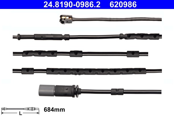 Hinterachse ATE 24.8190-0986.2 Warnkontakt, Bremsbelagverschleiß FüR BMW-image