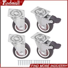 Findmall 4 Pcs 2 Inch Swivel Caster Wheels Universal 2 With Brake And 2 Without