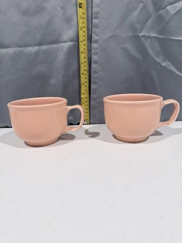 Homer Laughlin Jumbo Coffee Mugs Apricot Set Of 2