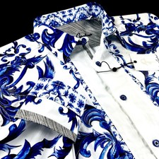 Robert Graham Embroidery Geometric Floral Paisley Tuxedo Style Shirt Medium 368