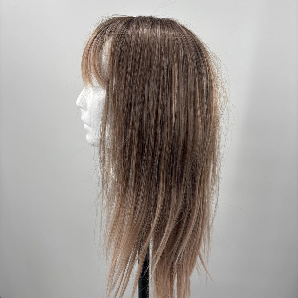 Peluca Chelsea Smith Coronas Isabella Recta Albaricoque Parte en T Larga Foto 4 de 4